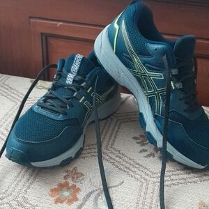 Asics Teal and Lime Athletic Sneakers